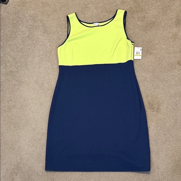 Nautica Yellow and Navy Mini Dress - Picture 1 of 8
